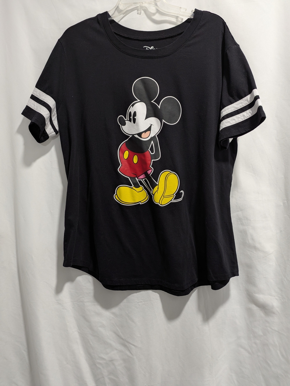 Disney Black Mickey Mouse Graphic Tee with Red & Yellow Accents